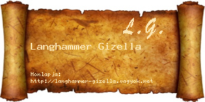 Langhammer Gizella névjegykártya
