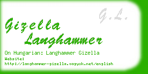 gizella langhammer business card